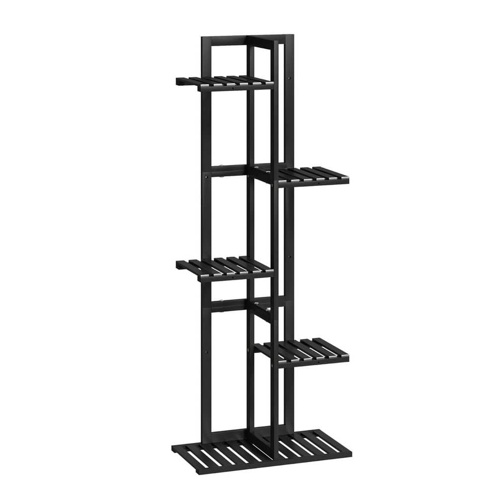 40.2 in. x 15.8 in. x 8.3 in. Indoor/Outdoor Black Bamboo Rattan Plant Stand 6-Potted Plant Shelf Display Holder 5-Tier price history on PriceWatchPro