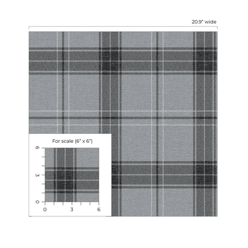 Greyscale Plaid Self-Adhesive Vinyl Wallpaper Roll