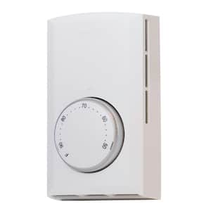 Single-pole 22 Amp Line Voltage 120/240/208-volt Mechanical Wall-mount Non-programmable Thermostat in White
