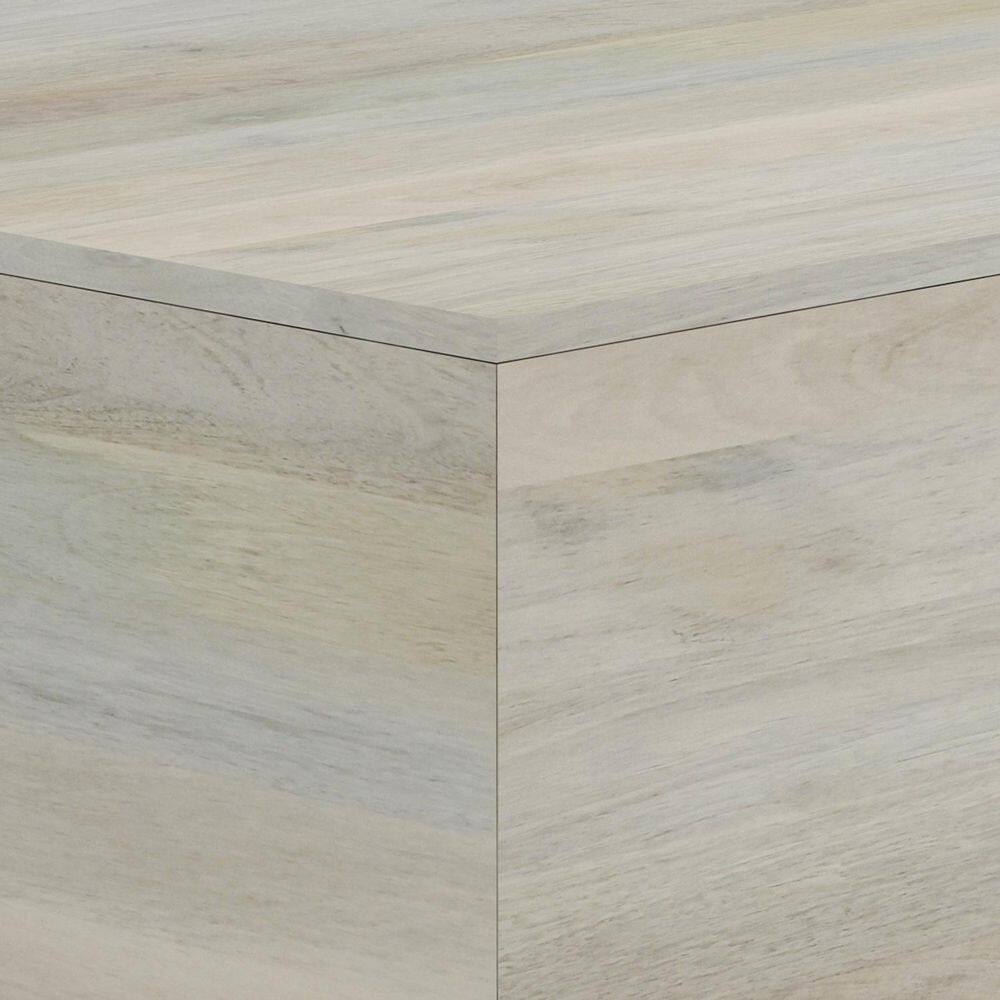 Abba 28" White Wash Mango Wood Square Coffee Table