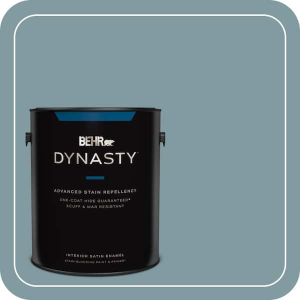 BEHR DYNASTY 1 gal. #ECC-56-3 Lake View Satin Enamel Interior Stain-Blocking Paint and Primer