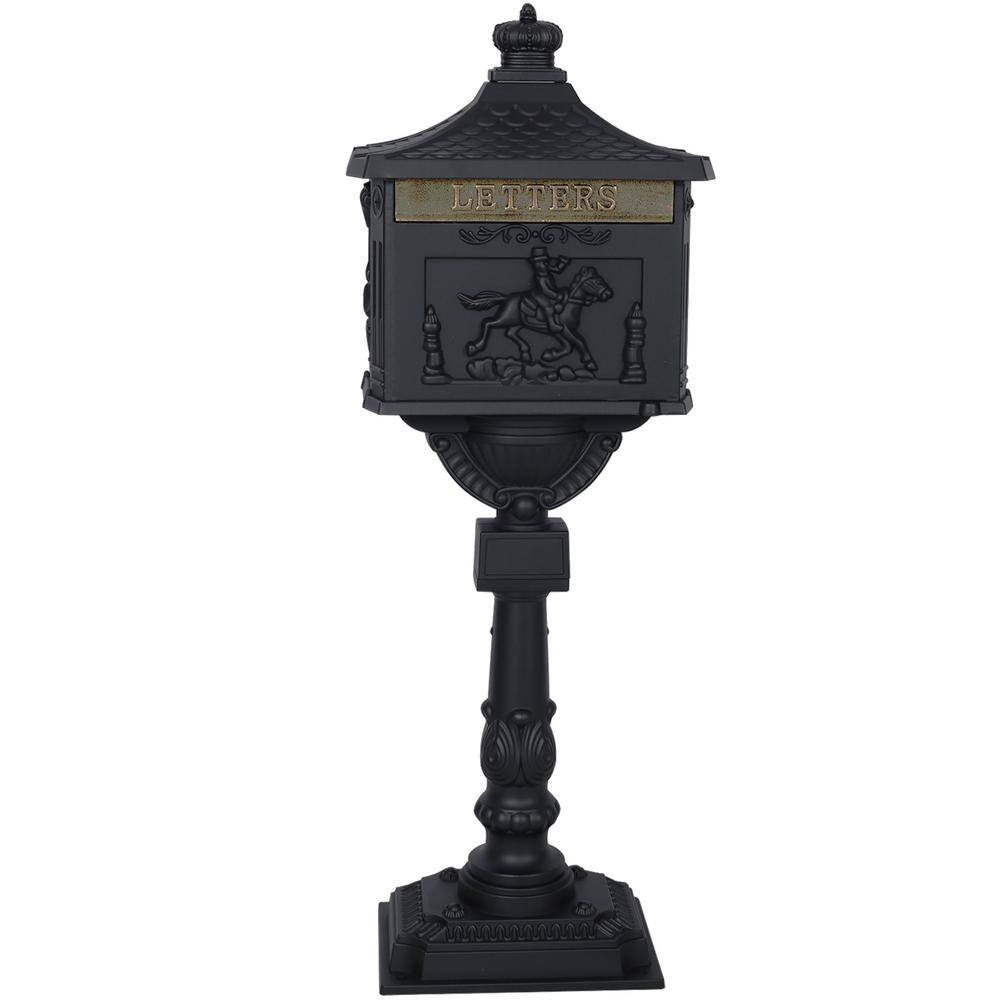 Tidoin Black Aluminum Mailboxes Decorative Garden Stake GHYDW4686