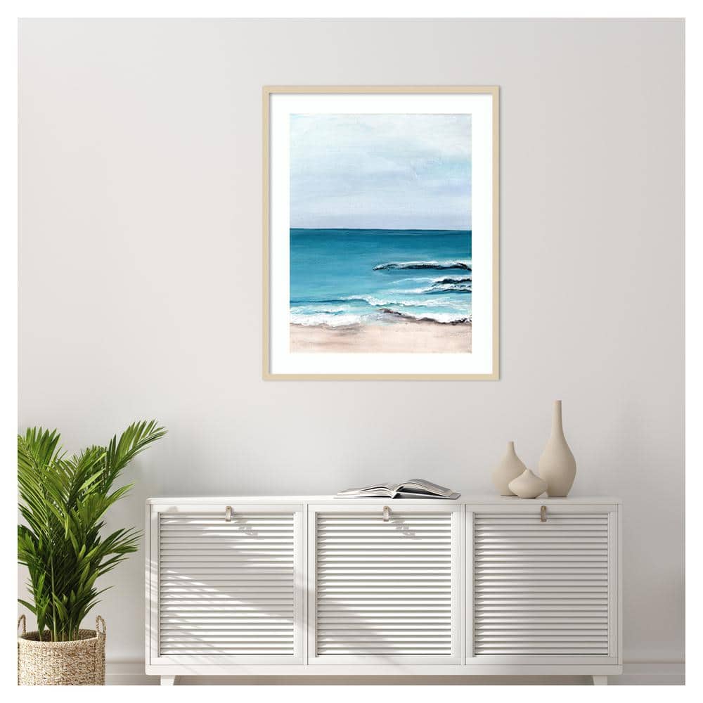 Oceanside View I 33"x41" Svelte Natural Framed Wall Art