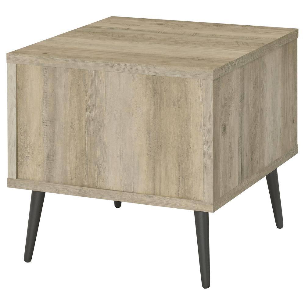 Welsh Mid Century Modern Pine and Gray Wood End Table