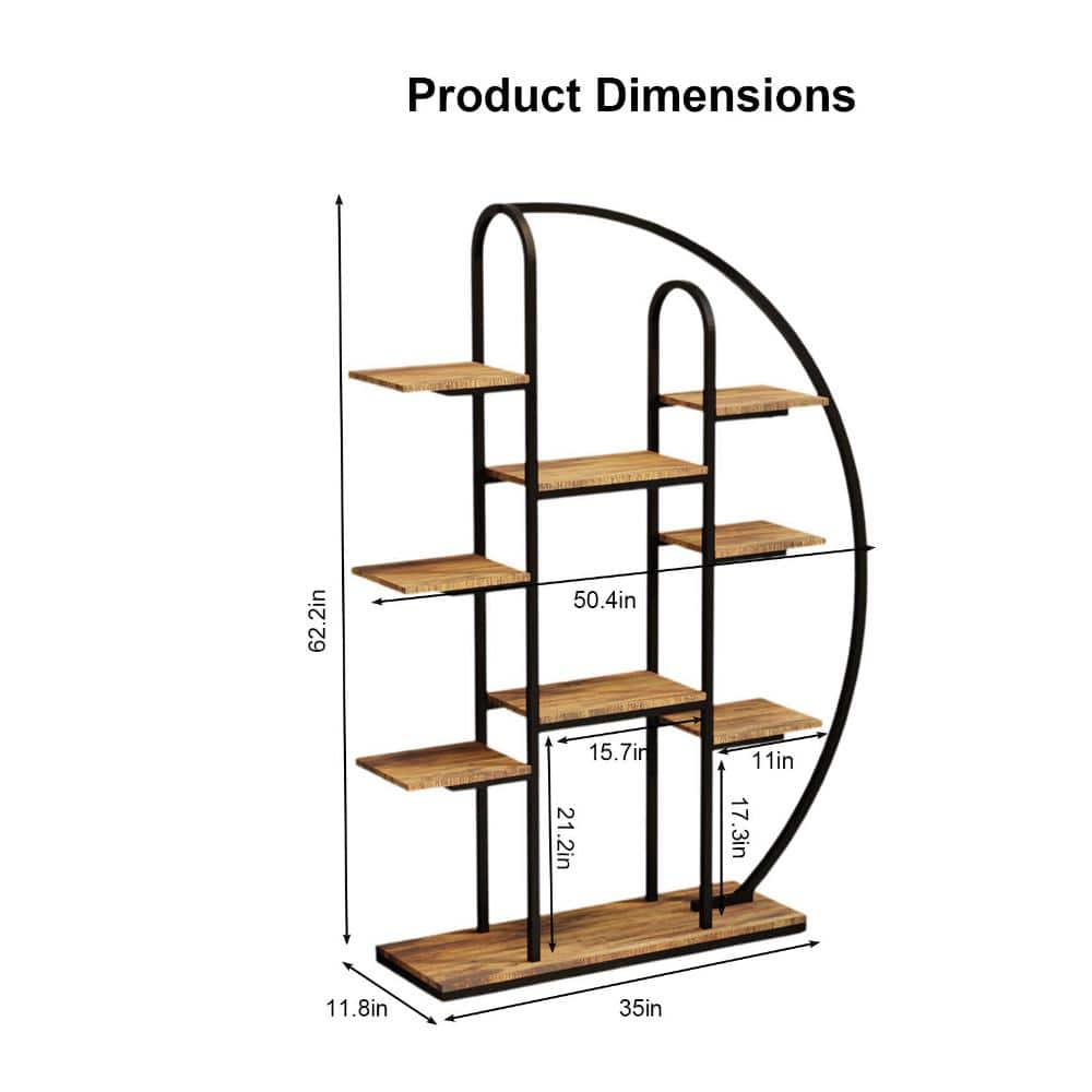 62.2 Inch Tall Metal Plant Stand,9 Tier Moon-Shaped Plant Shelf with LED Light,Tier Flower Rack Display Plant Holder price history on PriceWatchPro