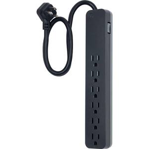 6-Outlet Surge Protector with 2 ft. Extension Cord, Black
