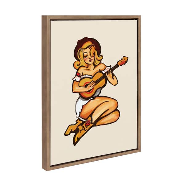 Kate and Laurel Sylvie Smokey Eyes Cowgirl by The Whiskey Ginger Gold Framed Art Print 18 in. x 24 in.