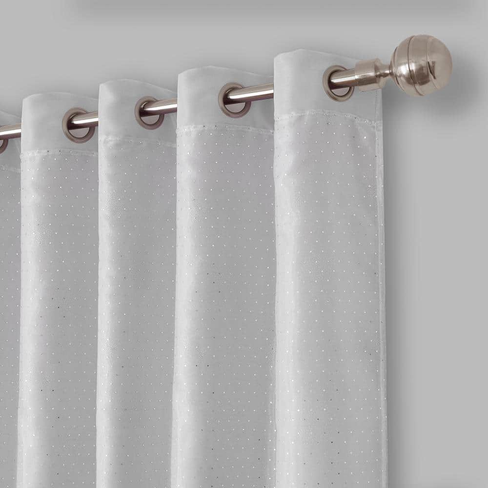 Pearl Gray Faux Silk Blackout Grommet Curtain Panel