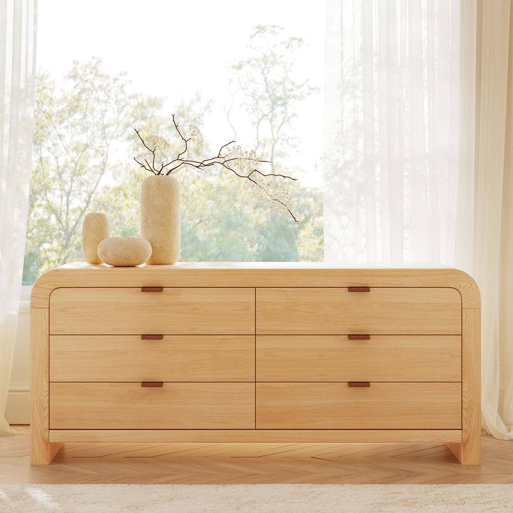 Cirq 6-Drawer 72 in. Wide Oak Dresser price history on PriceWatchPro