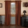 VHC Brands Primitive Curtains – 84x40 Black/ Tan Check – Rod Pocket – Cotton Lined – 20206