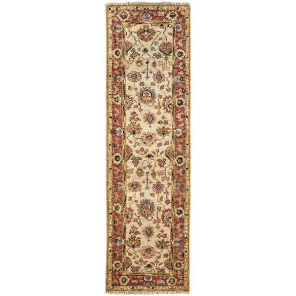 2 ft. x 8 ft. Gray, Ivory Striped Area Rug