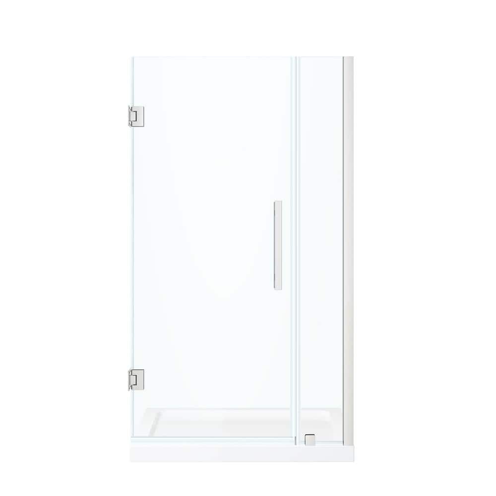 Tampa-Pro 36'' Chrome Frameless Alcove Shower Kit with Acrylic Base