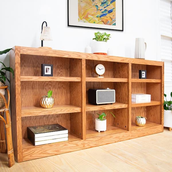 Concepts In Wood 36 in. Dry Oak Wood 9-shelf Standard Bookcase