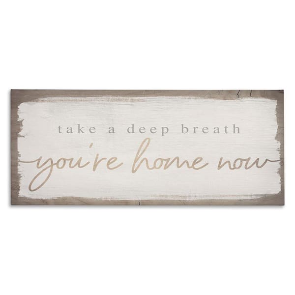 You're Home Now Weathered Chic by Daphne Polselli Unframed Graphic Art Print Typography 40 in. x 17 in.