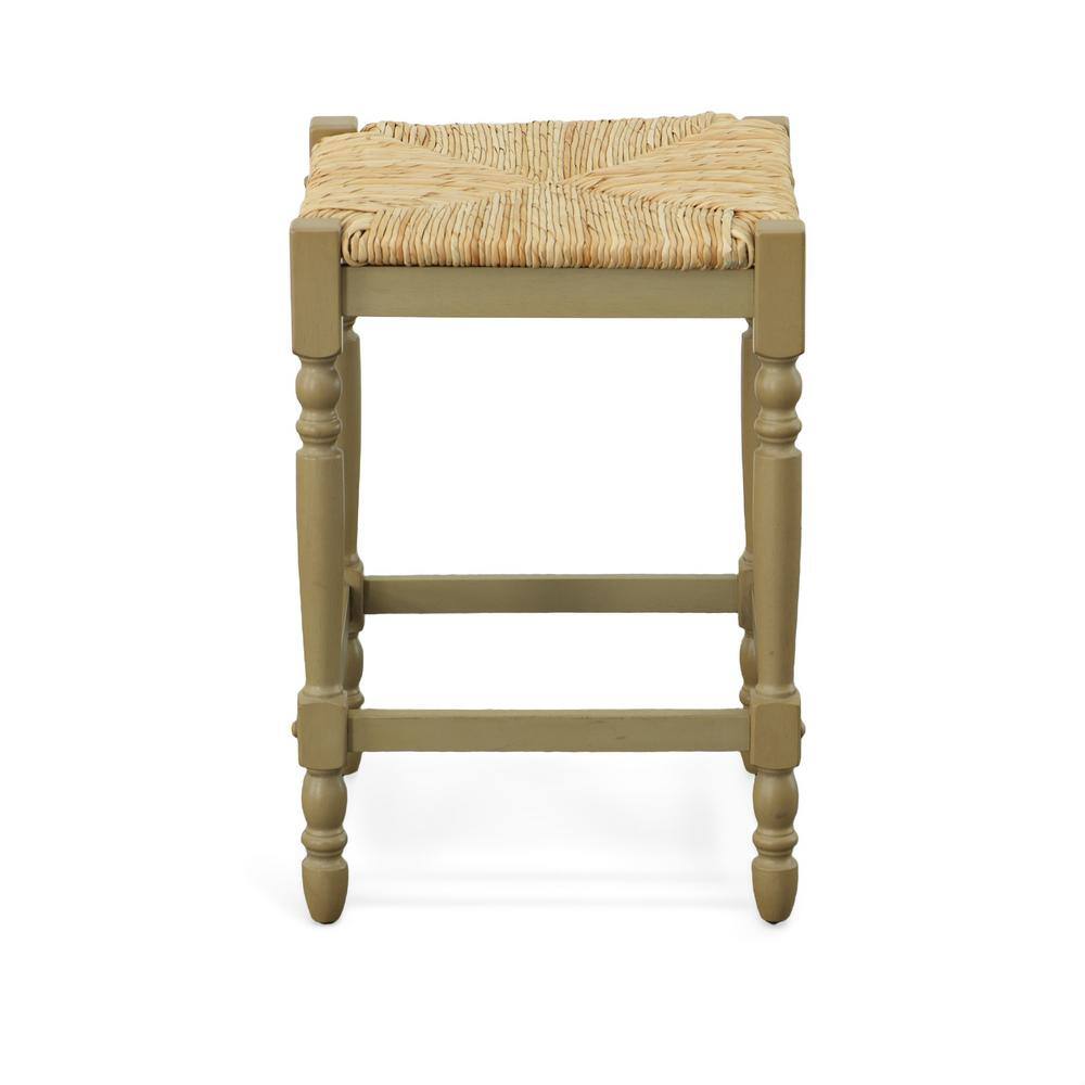 Weathered Gray Backless Wood Counter Height Stool