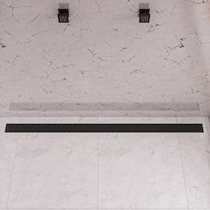 59 in. Linear Shower Drain in Black Matte