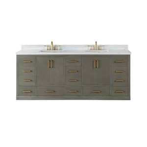 Altair Monna 84 in. W x 22 in. D x 34 in. H Bath Vanity in White with ...