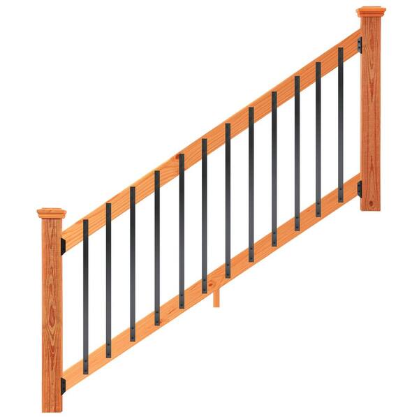 ProWood 6 ft. Redwood-Tone Southern Yellow Pine Stair Rail Kit with ...