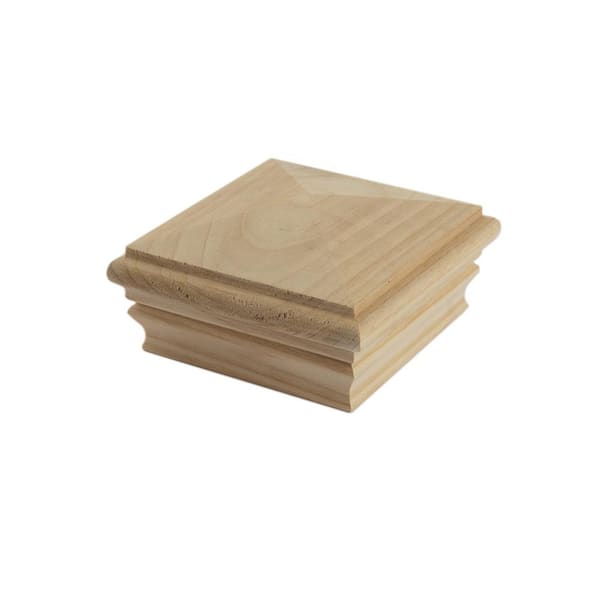 4 in. x 4 in. Newbury High Pyramid Cedar Post Cap