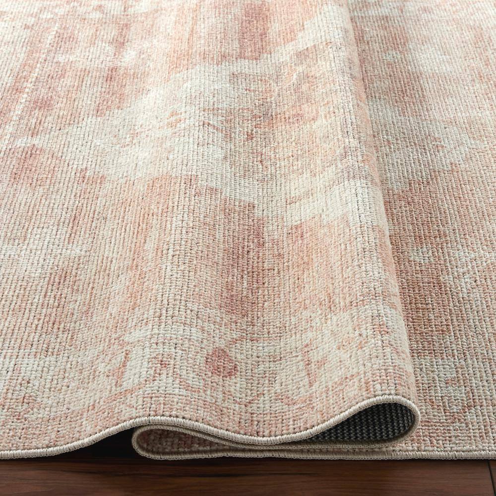 Ivory and Blush Hand-Knotted Wool Area Rug