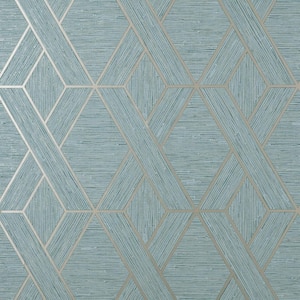 Malcolm Blue Geo Textured Vinyl Non-Pasted Wallpaper Sample