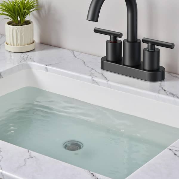 ANZA 4 in. Centerset Double Handle Bathroom Faucet with Pop-Up