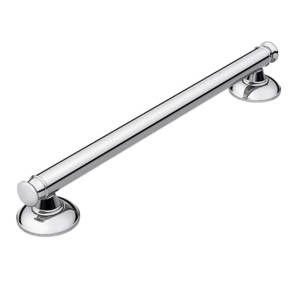 MOEN Banbury 18 in. x 1-1/4 in. Concealed Screw Grab Bar with Press and Mark in Chrome