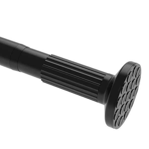 Extra Long Maximum 165 in. Carbon Steel Adjustable Tension Shower Curtain Rod in Matte Black, No Drill Curtain Rods