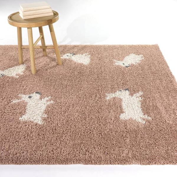 Arley Pink 4 ft. x 6 ft. Bunnies Area Rug