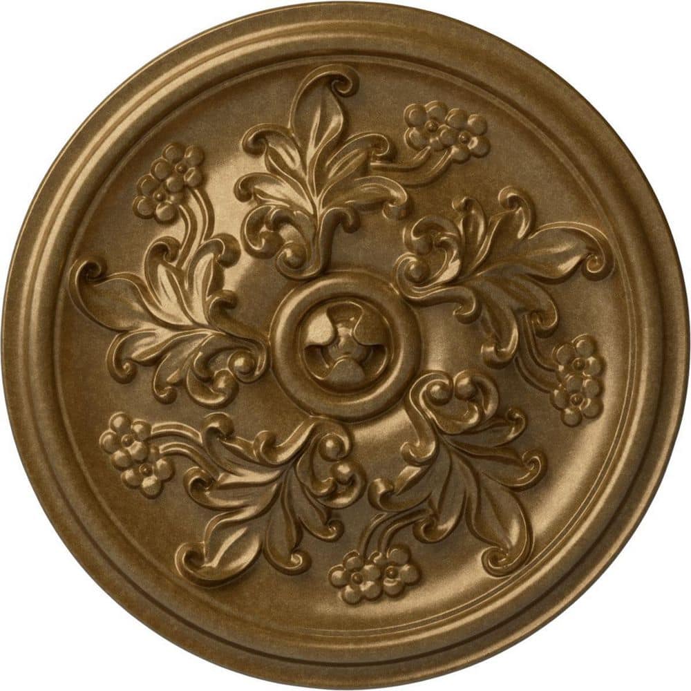 14-1/2 in. x 2-3/4 in. Katheryn Urethane Ceiling Medallion (Fits Canopies upto 2-1/8 in.), Pale Gold price history on PriceWatchPro