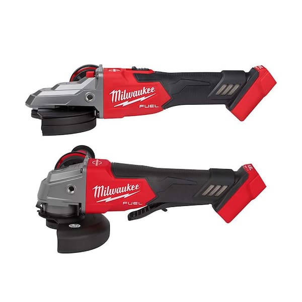 M18 FUEL 18-Volt Lithium-Ion Brushless Cordless 4-1/2 in./5 in. Grinder, Paddle Switch No-Lock Kit W/(2) 9.0Ah Batteries M18 FUEL 18-Volt Lithium-Ion Brushless Cordless 4-1/2 in./5 in. Grinder, Paddle Switch No-Lock Kit W/(2) 9.0Ah Batteries