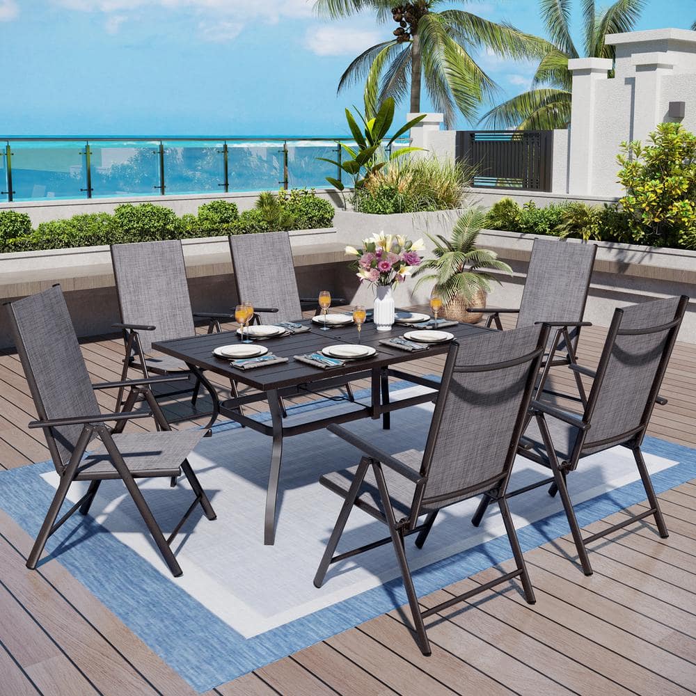 Reviews for PHI VILLA 7Piece Metal Patio Outdoor Dining Set with Grey