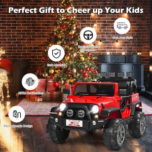 13 in. 12-Volt Red Jeep Car Powered Ride-On with Remote Control