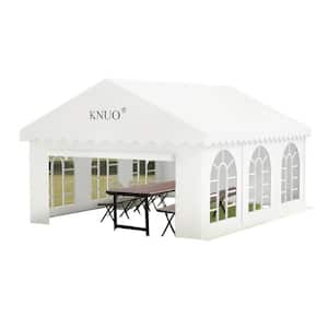 20 ft. x 20 ft. White Outdoor Wedding Party Tent with Removable PVC Windows And Zippered Doors for 60-People Capacity