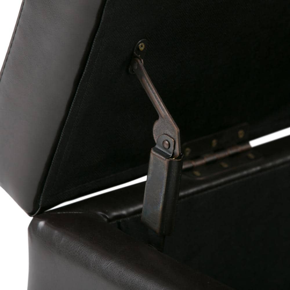Avalon Tanner's Brown Large Rectangular Faux Leather Ottoman
