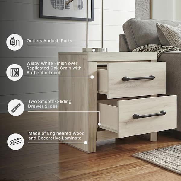 Signature DESIGN BY ASHLEY Cambeck Whitewash 2-Drawer 21.69 in. W