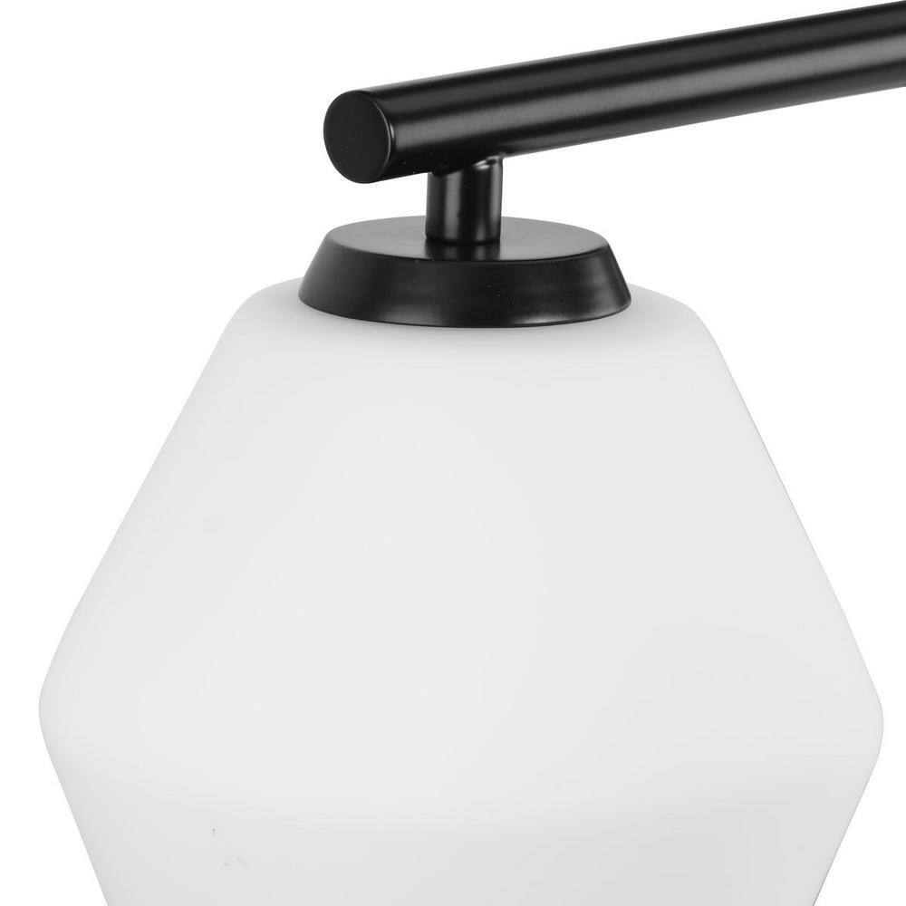 Copeland Matte Black 4-Light Vanity with Opal Glass Shades
