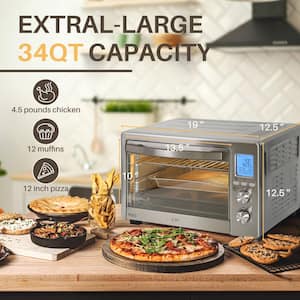 Elite Gourmet 10 Qt. Stainless Steel Air Fryer Oven with Basket EAF1010D -  The Home Depot