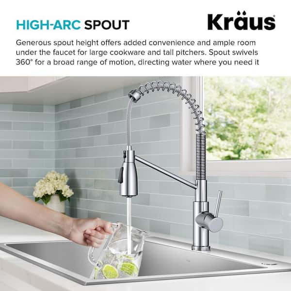 KRAUS Coda Commercial Style 2-Function Single Handle Pull