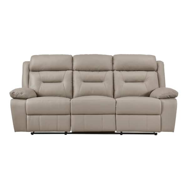 Lazzara Emillia 87 in. W Pillow Top Arm Leather Rectangle Manual