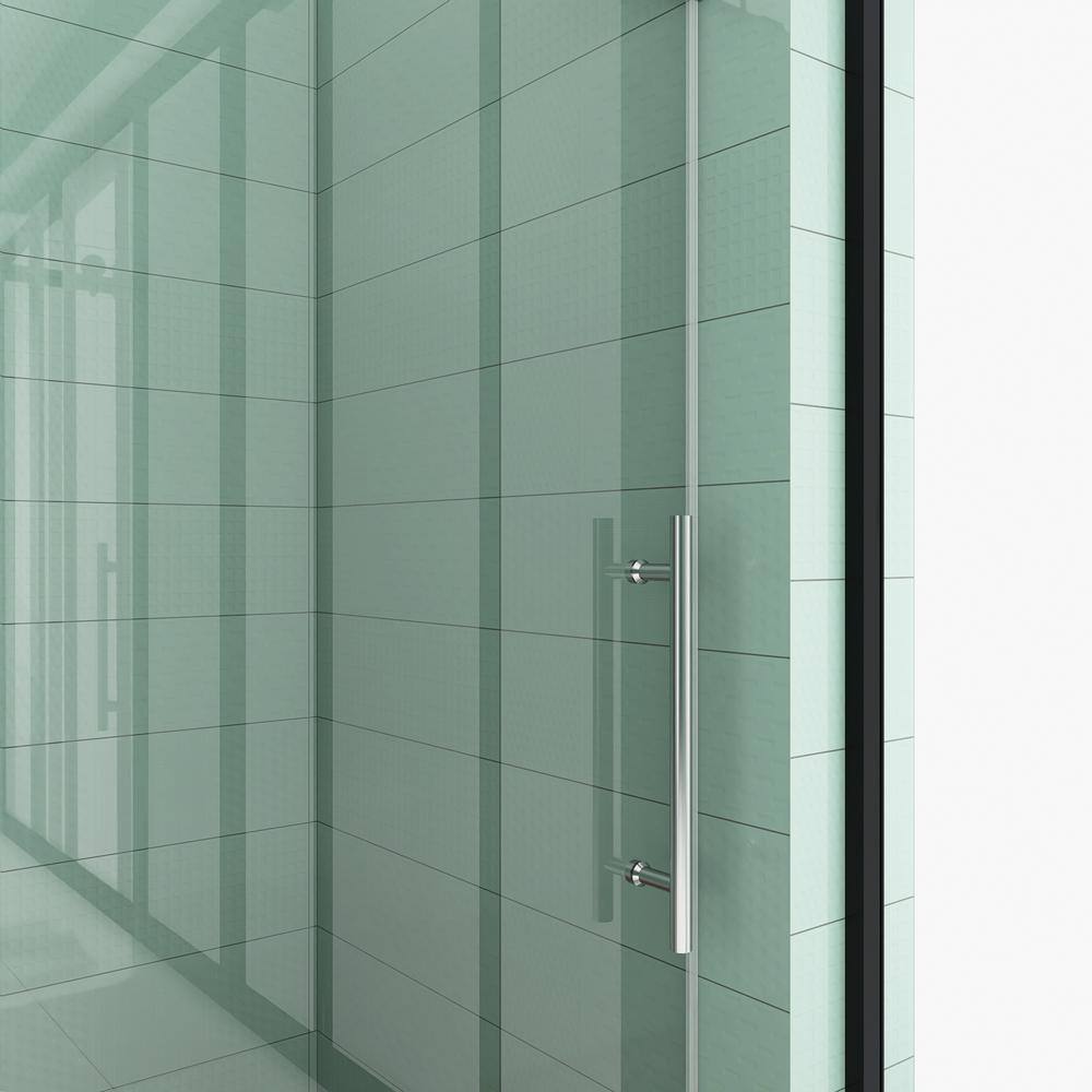 60'' W x 76'' H Brushed Nickel Frameless Sliding Shower Door