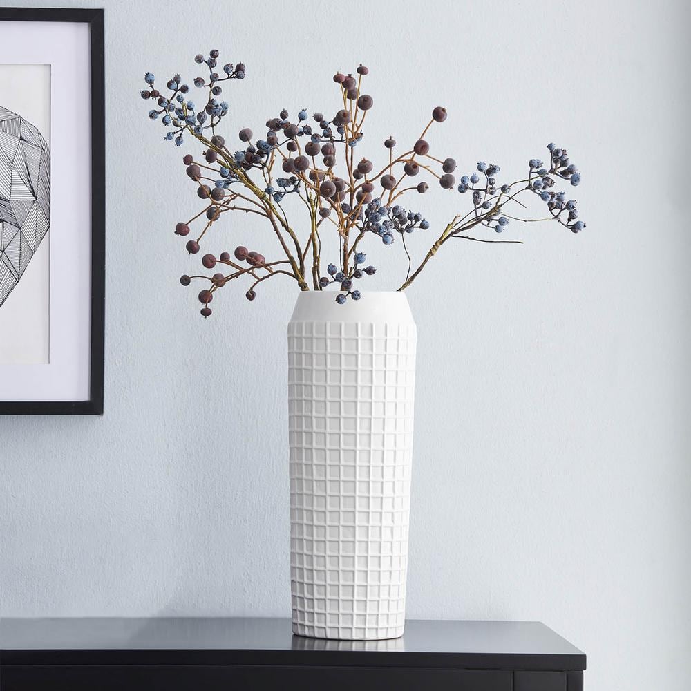 Grand Gridded Vase 11142 The Home Depot   White Vases 11142 64 1000 