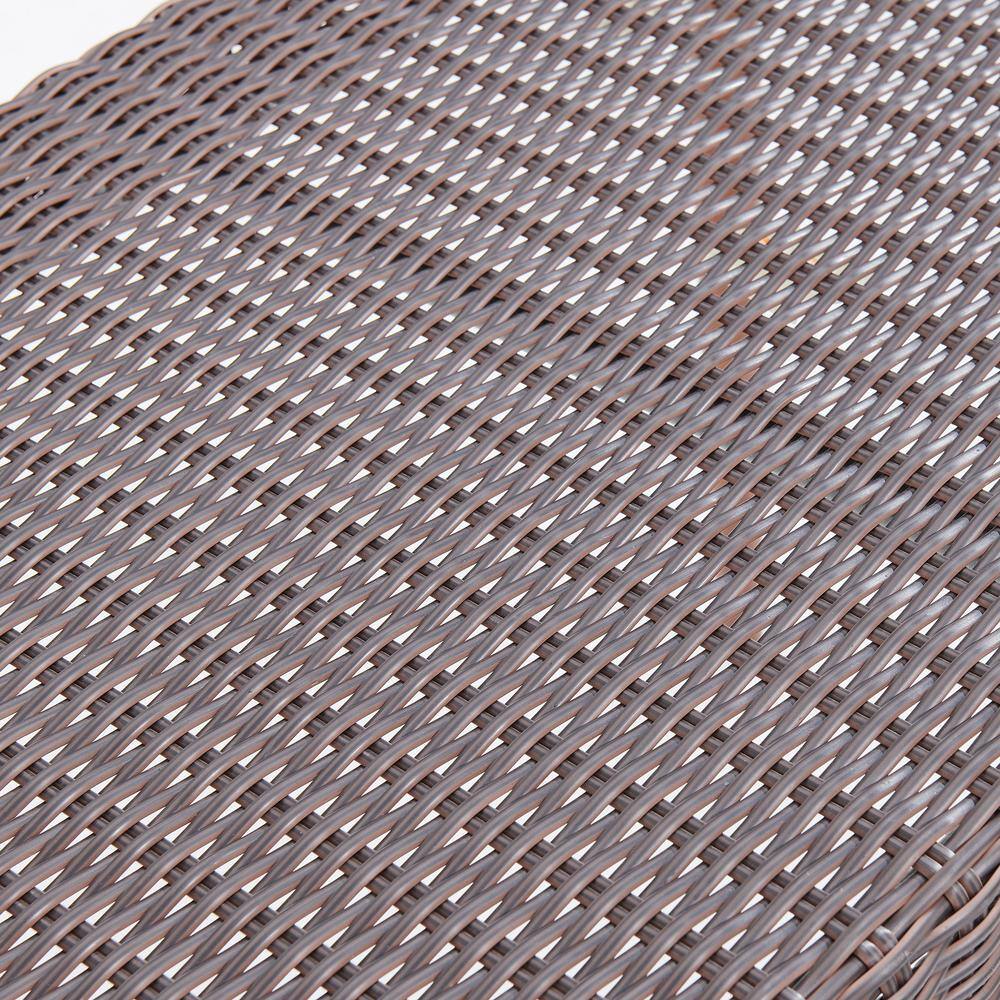 Athens Dark Brown Wicker and Glass Outdoor Cocktail Table