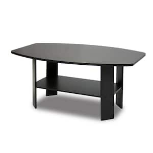 Simple 36 in. Espresso Medium Rectangle Wood Coffee Table with Shelf