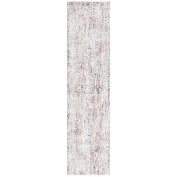 Vogue 2 ft. x 8 ft. Rust/Gray Distressed High-Low Runner Rug