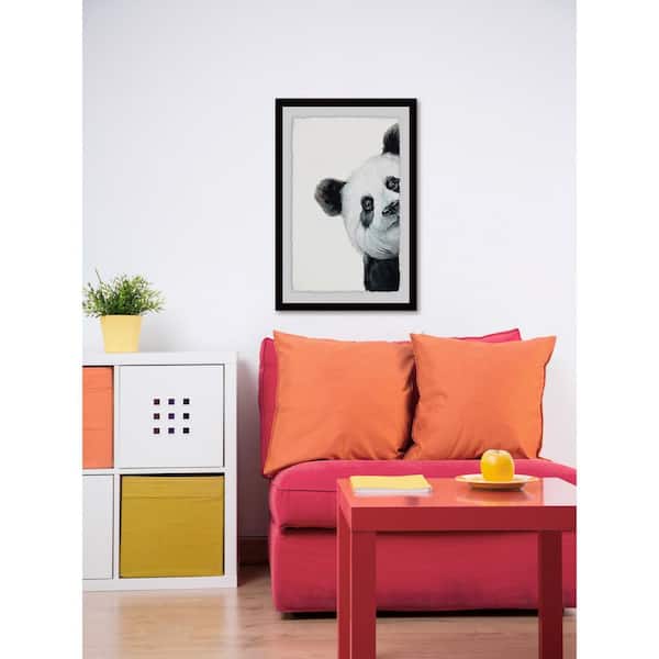 Unbranded 30 in. H x 20 in. W "Peekaboo Panda" by Marmont Hill Framed Wall Art
