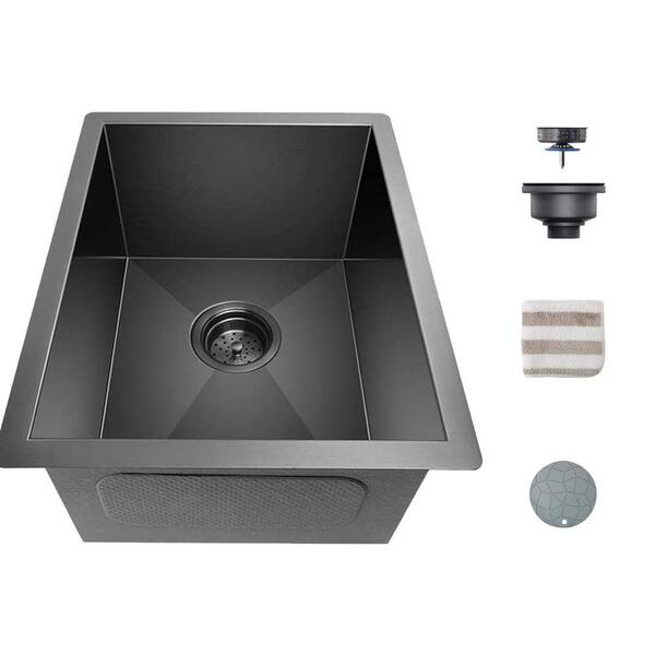 ANGELES HOME 14 in. x 18 in. Undermount Single Bowl 16-Gauge T-304 ...