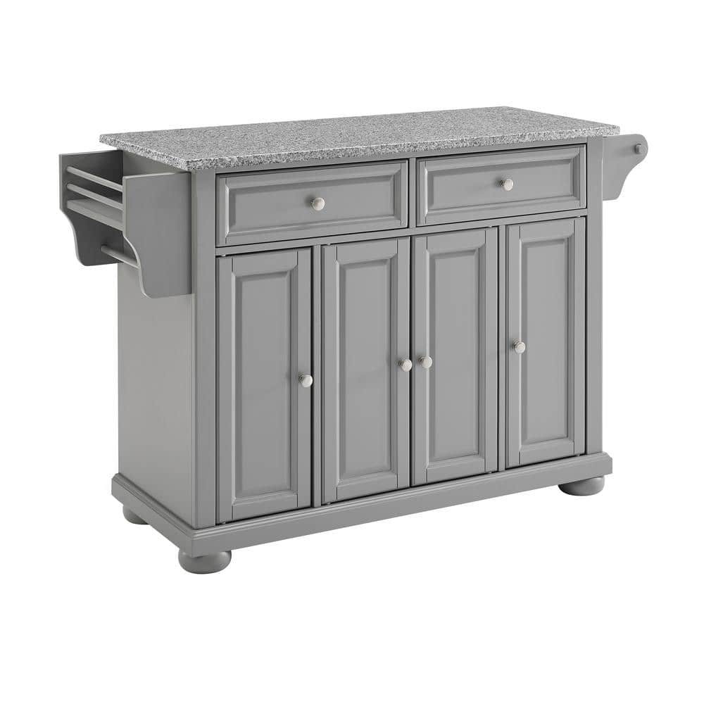 Alexandria Vintage Gray Granite Top Kitchen Island