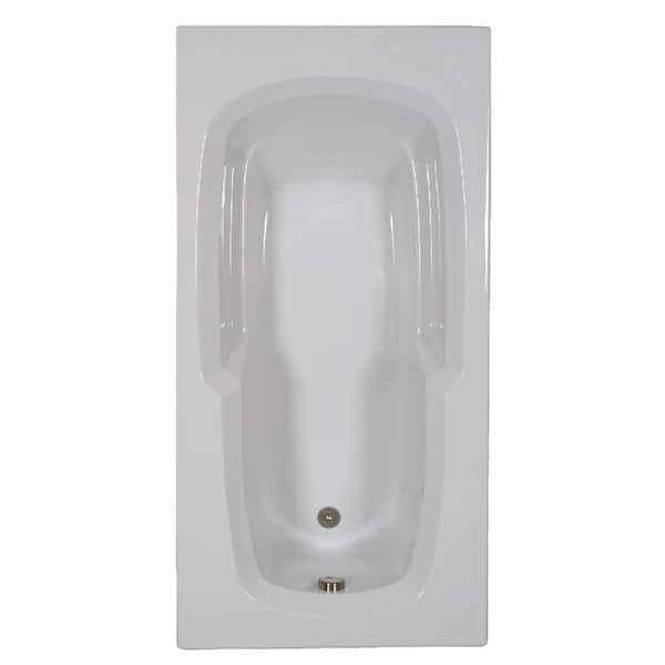 Comfortflo 72 in. x 36 in. Acrylic Rectangular Alcove Soaking Bathtub with Reversible Drain in Biscuit