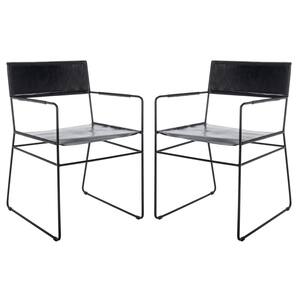 Alyx Black 18.89 in. Steels Dining Chair Set of 2